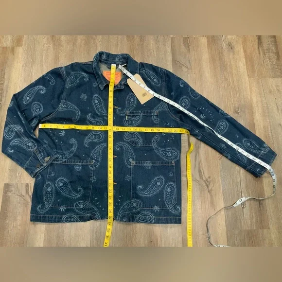 LEVI'S x SNOOP DOGG BLUE PAISLEY/BANDANA 420 HEMP DENIM CHORE JACKET Men's Sz S